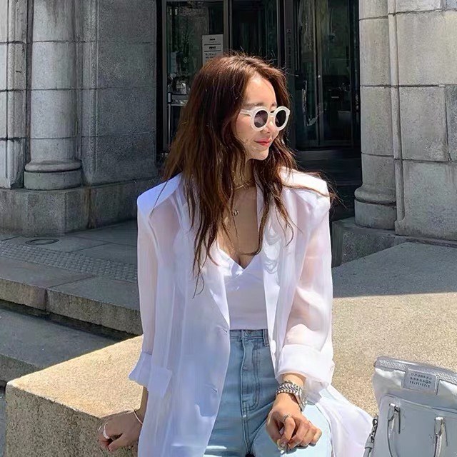 White best sale blazer top