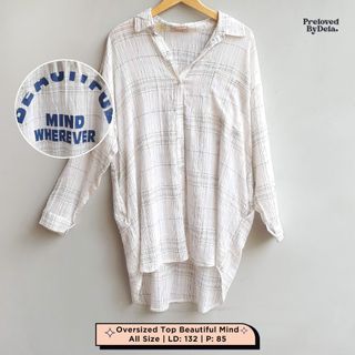 Oversized Loose Top Crinkle White