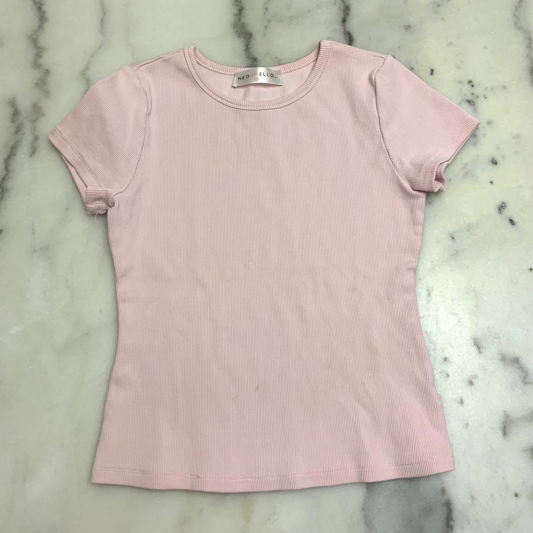 pastel pink neonmello stretchable top, Women's Fashion, Tops, Shirts on ...