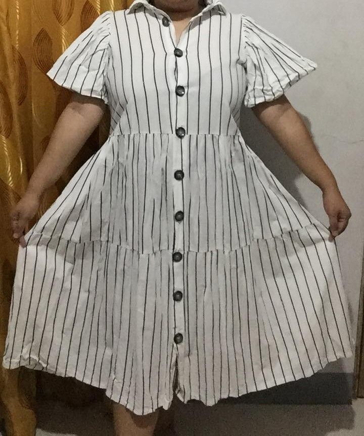 Plus Size Stripe White Dress XXL (Category: Dresses) located in Pasig City. Submitted by chillax25 (Listing ID 1234364504, Image 1). Description: PLUS SIZE DRESS 2XL Almost Brandnew sinukat lang Bought for 350 Payment Thru Gcash Shipping via Gogo Express SF Fee is depends on the location.
