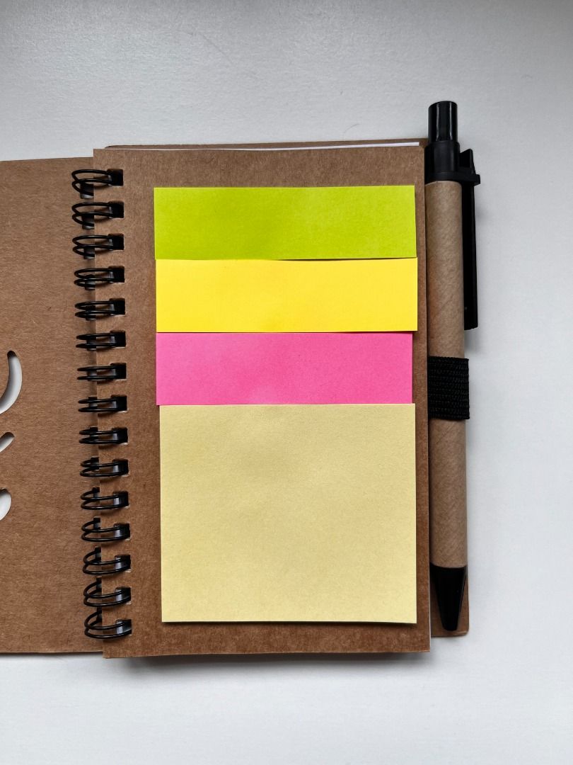 Pocket notebook; with attachable pen and post-its, Hobbies & Toys ...