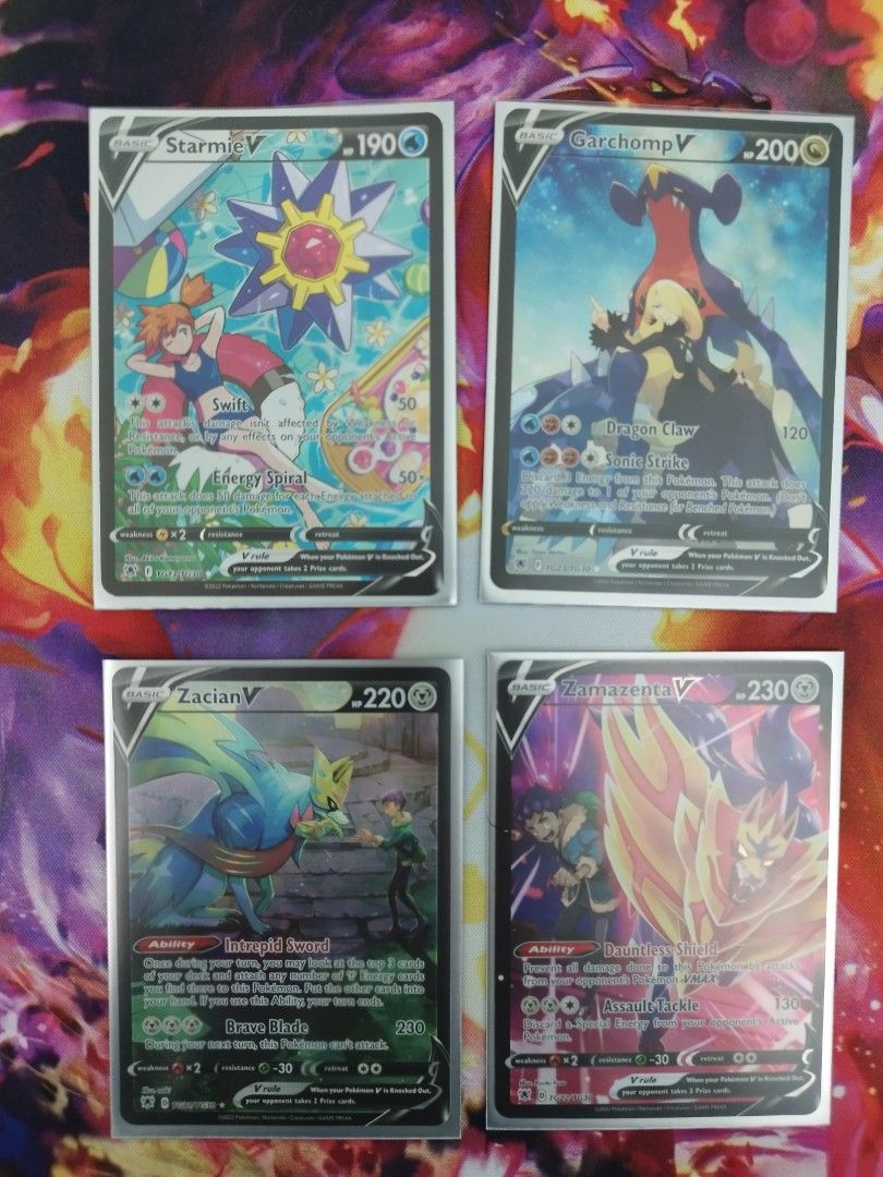 Sword & Shield: Astral Radiance - Starmie V (TG13/TG30 - Ultra Rare),  Garchomp V (TG23/TG30 - Ultra Rare), Zacian V (TG21/TG30 - Ultra Rare),  Zamazenta V (TG22/TG30 - Ultra Rare), Hobbies &