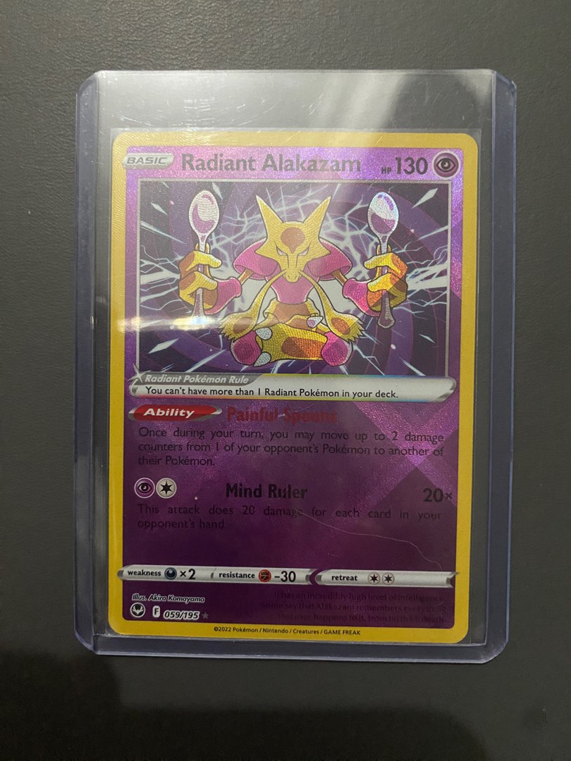 Radiant Alakazam - 059/195 Silver Tempest SHINY Holo Rare Pokemon