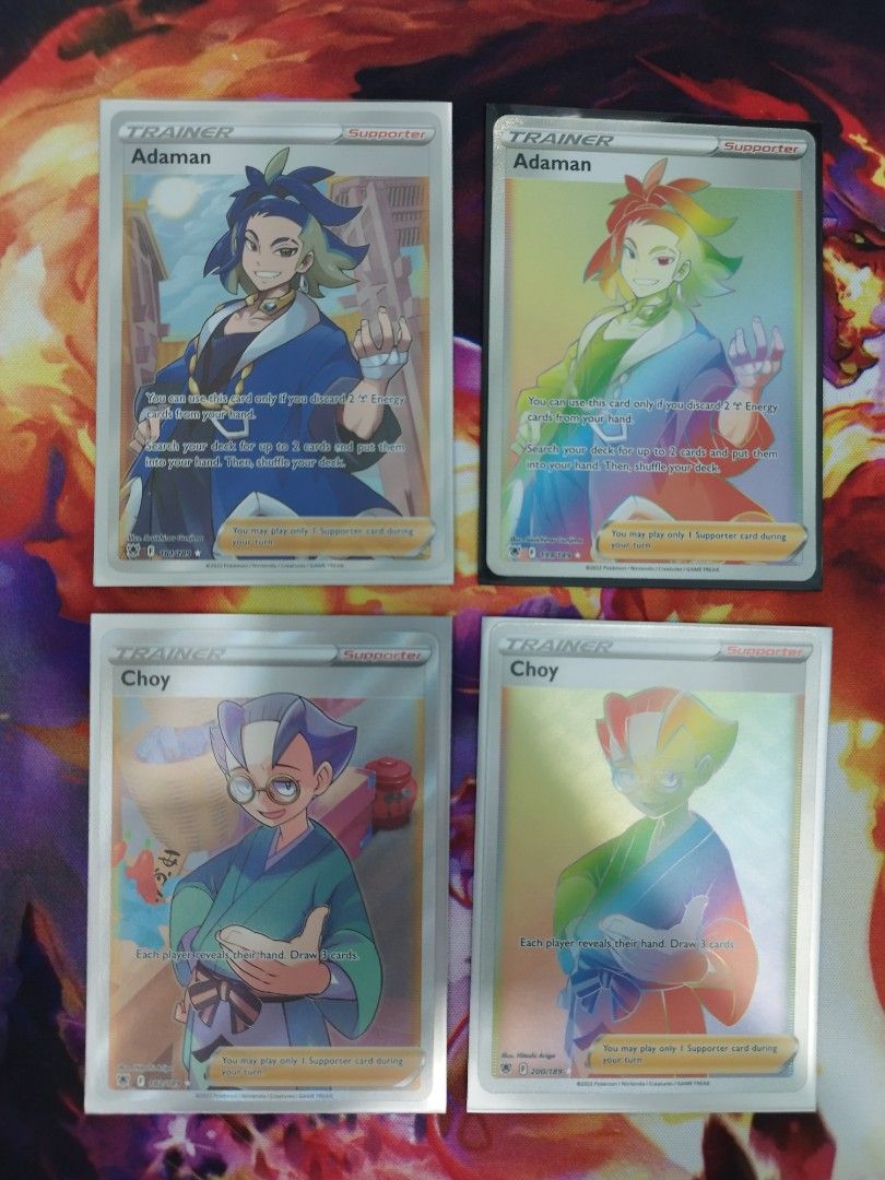 Sword & Shield: Astral Radiance - Choy (200/189 - Hyper Rare), Adaman  (181/189 - Full Art Ultra Rare), Adaman (199/189 - Hyper Rare), Choy  (182/189 - Full Art Ultra Rare), Hobbies & Toys, Toys & Games on Carousell