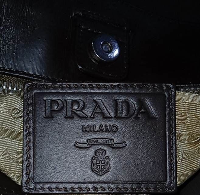 Prada Black Leather and Nylon Striped Tote Bag - Yoogi's Closet