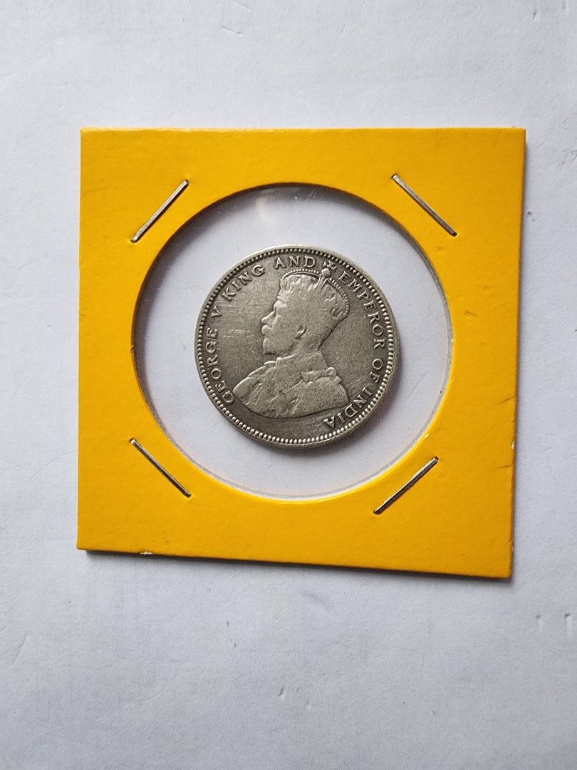 Rare King V malaya straits settlement 20 cents coin dated 1927, Hobbies & Toys