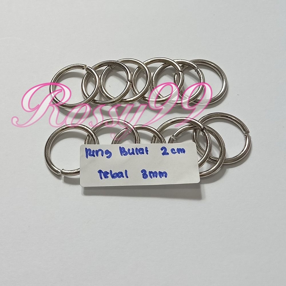 Ring Bulat Besi Nikel 2cm Tebal 3mm Ring Gantungan Kunci Keychain Bahan Craft Souvenir Ring O