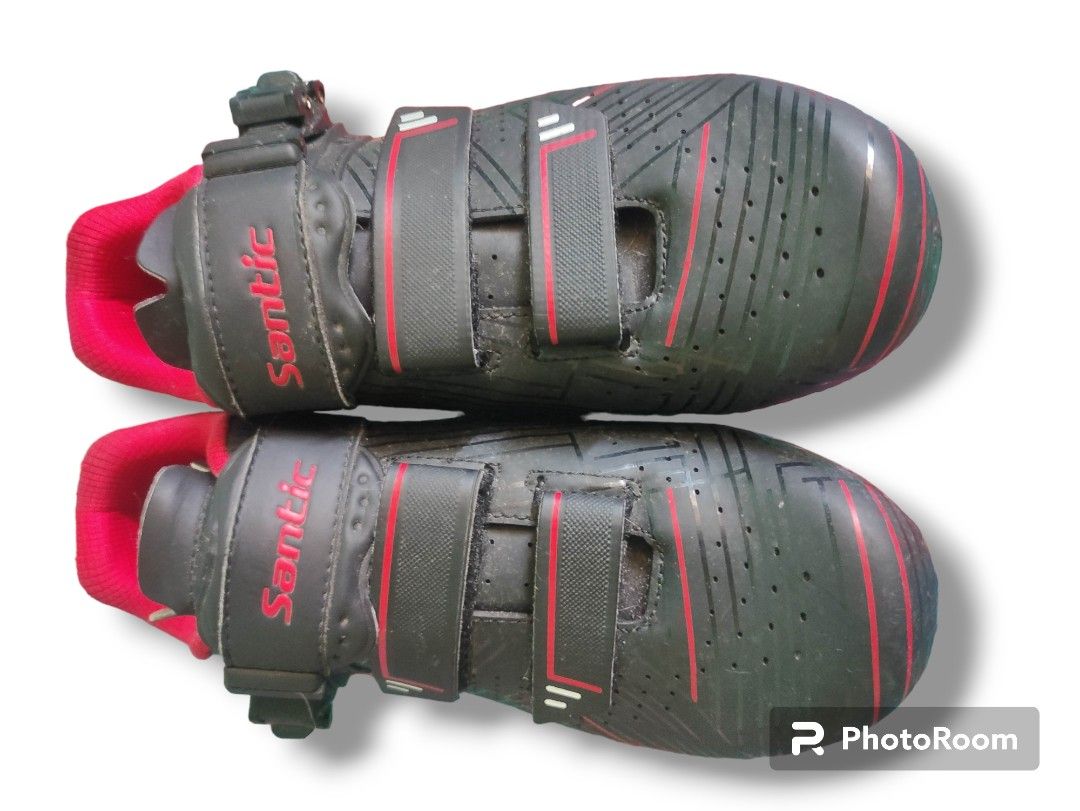 SANTIC ROAD CYCLING SHOES 41 EU (Category: Bicycles) located in Valenzuela. Submitted by starwarsforlife (Listing ID 1234271449, Image 2). Description: ROAD BIKE SANTIC Cycling Shoes 41 EUR/ 7 US(M) Model: ROADWAY BLACK/RED -with Shimano cleats - yellow -with box Condition: Used only for 2 months RFS: Sold road bike 1. PALASAN BARANGAY HALL 2. MALANDAY - MCARTHUR HW 3. MALINTA - MCARTHUR HW 4. NIA ROAD - QUEZON CITY (Weekdays only).