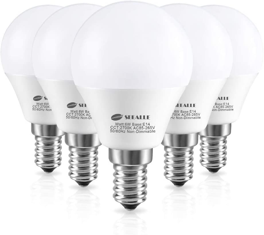 Seealle E14 LED Small Edison Screw SES Golf Ball Bulbs 6W G45