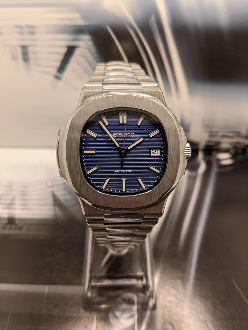 Seiko Mod Nautilus Blue, Men's Fashion, Watches & Accessories, Watches ...