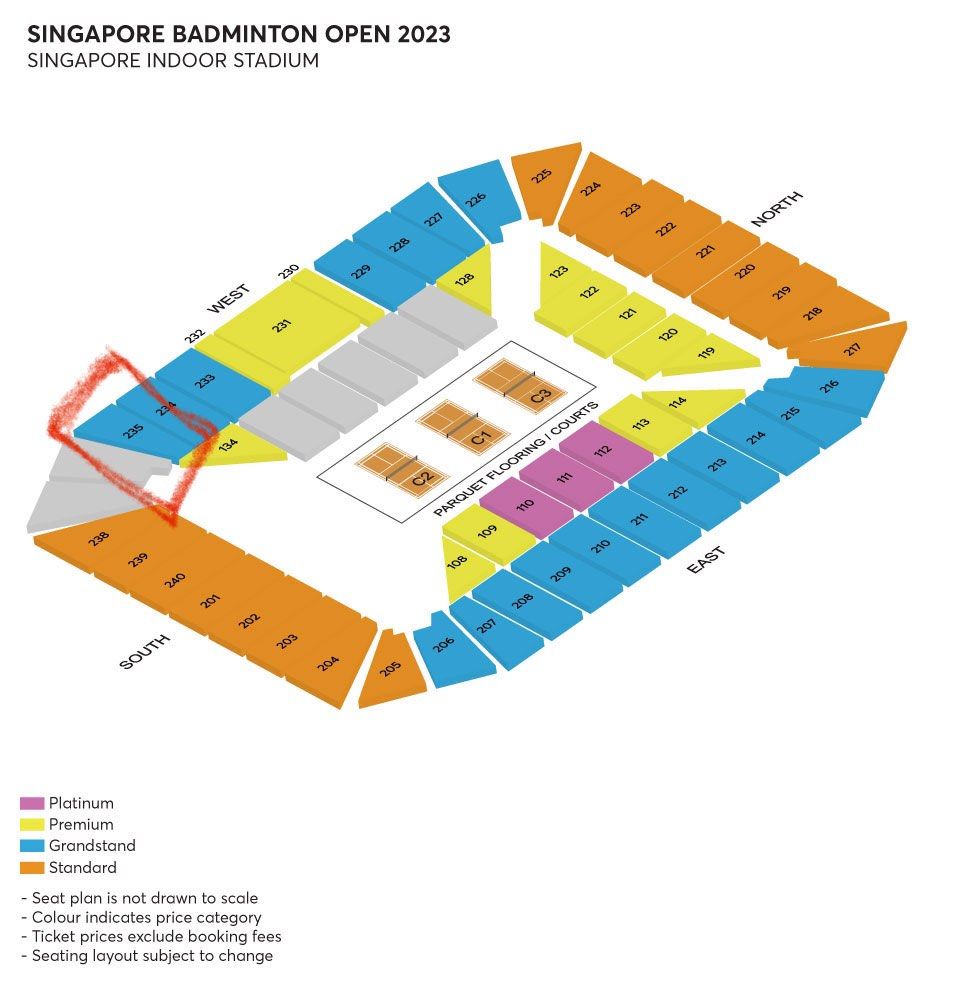 Singapore Open 2023, all day pass for sale urgent grand stand price