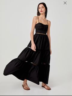 Size L Love Bonito Lenora Bustier Maxi Dress in Black