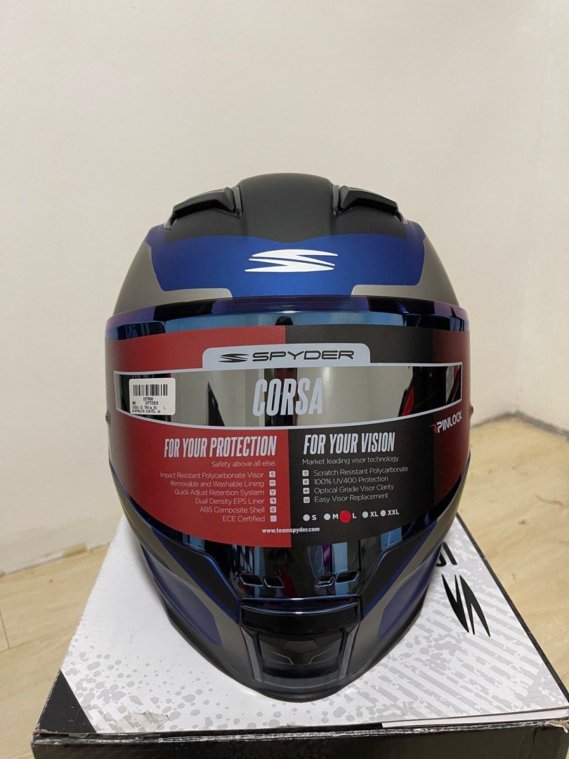 Spyder FullFace Helmet with Dual Visor Corsa GD Sphere S5 (FREE Clear