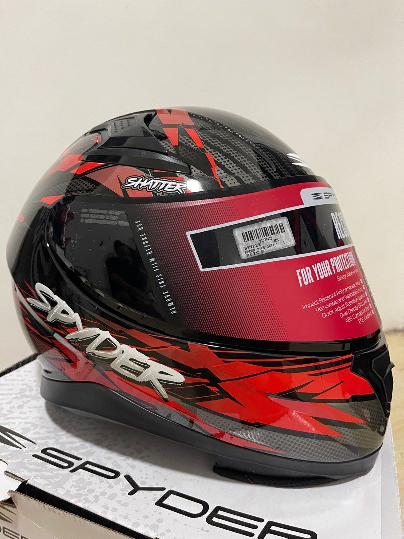 Spyder Recon 2 Shatter S7 Fullface Dual Visor Helmet w/ Free Extra Clear Visor and Spoiler
