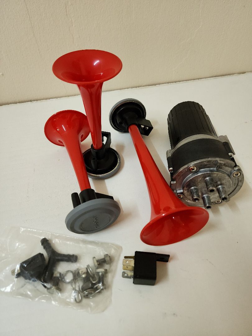 New Stebel Car Air Horn Extremely Triple Trumpet Super Loud 12v Italy Made,  Hobbies & Toys, Travel, Travel Essentials & Accessories on Carousell