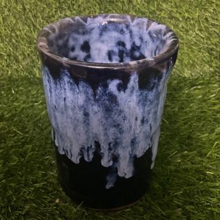 Stoneware Cobalt Blue Glaze Lava Pattern with Signature Markings 6.5” x 4.5” inches - P399.00