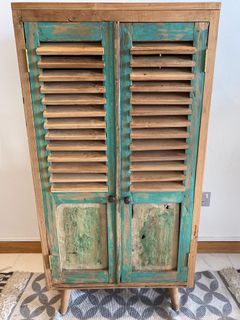 Teak shoe cabinet