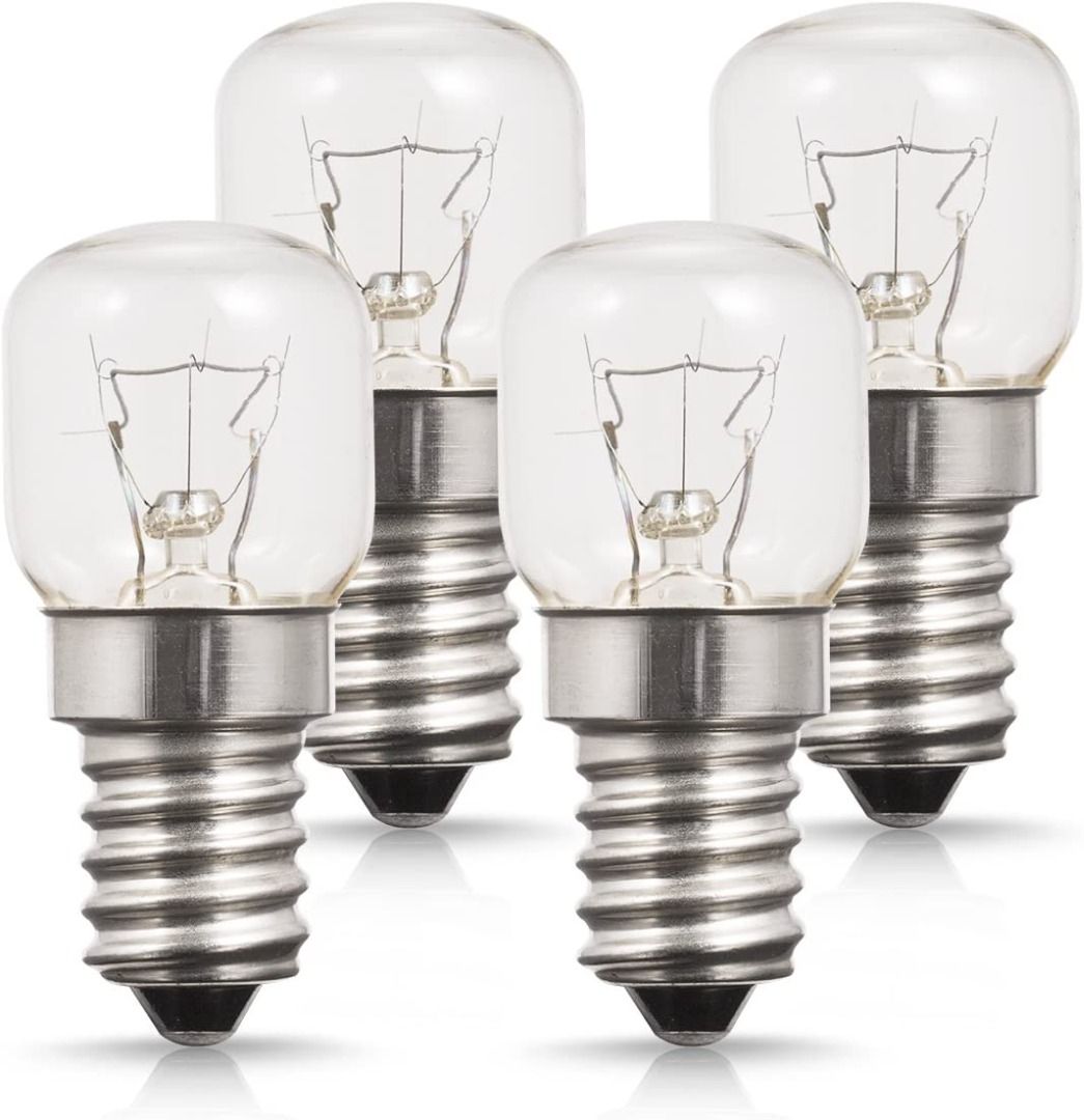 Techgomade 25W Incandescent Bulb E14 Small Edison Screw Base Light Bulbs Salt Light Bulbs Tungsten Light 2700K Warm White Dimmbale for Salt Light Microwave Oven 4 Pack Furniture Home Living Lighting