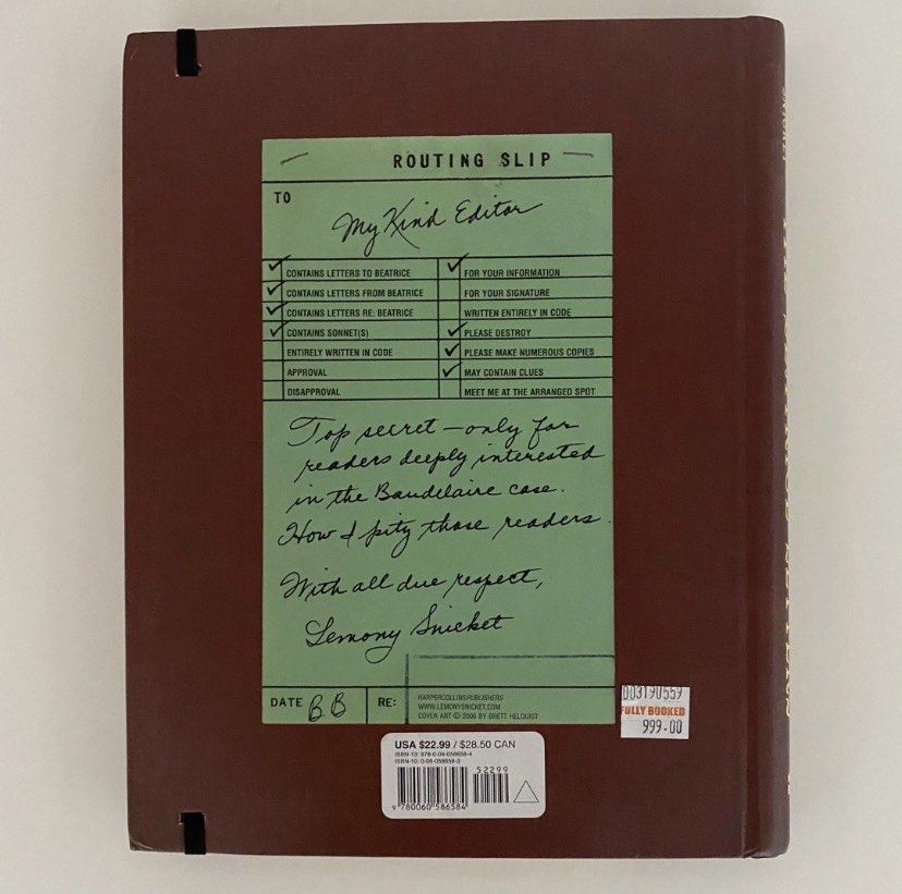 THE BEATRICE LETTERS by Lemony Snicket on Carousell