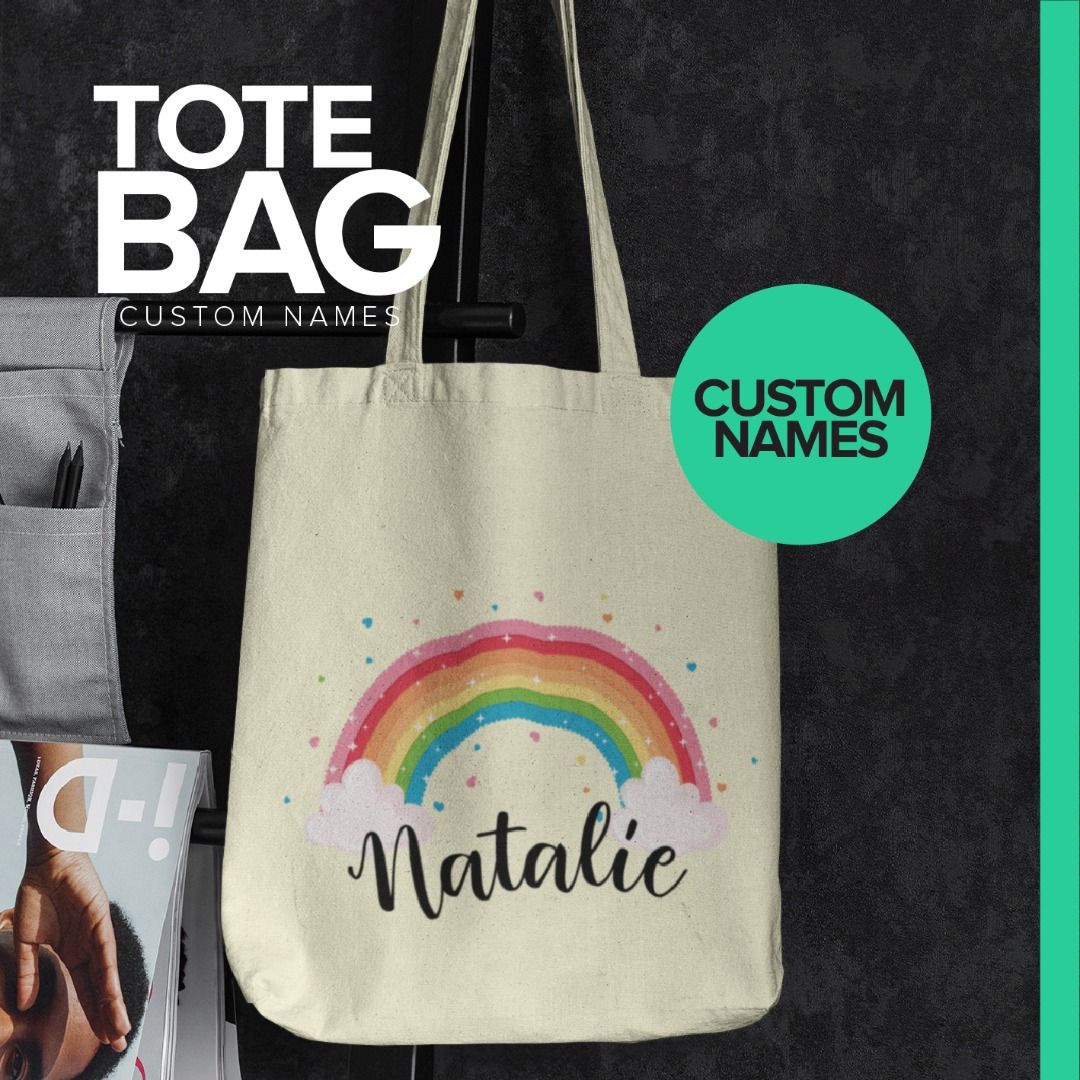 Bags with shop names printed on