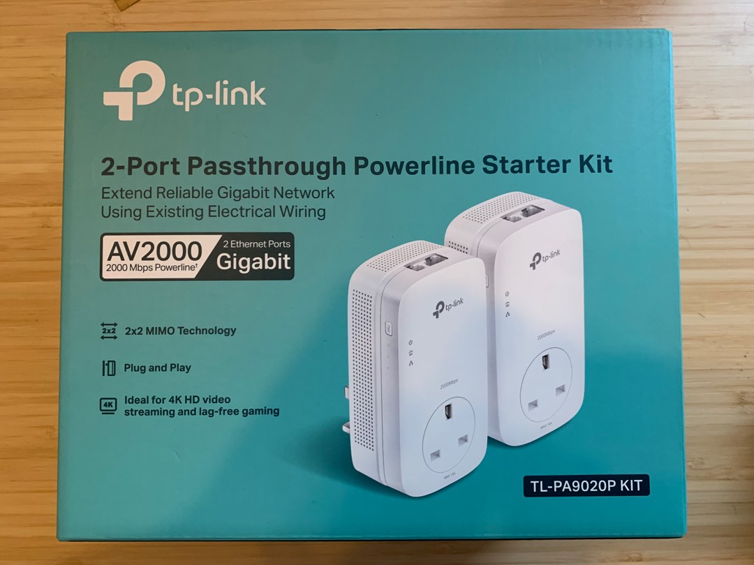 TP-Link 2-Port Passthrough Powerline Starter Kit - AV2000, Computers ...