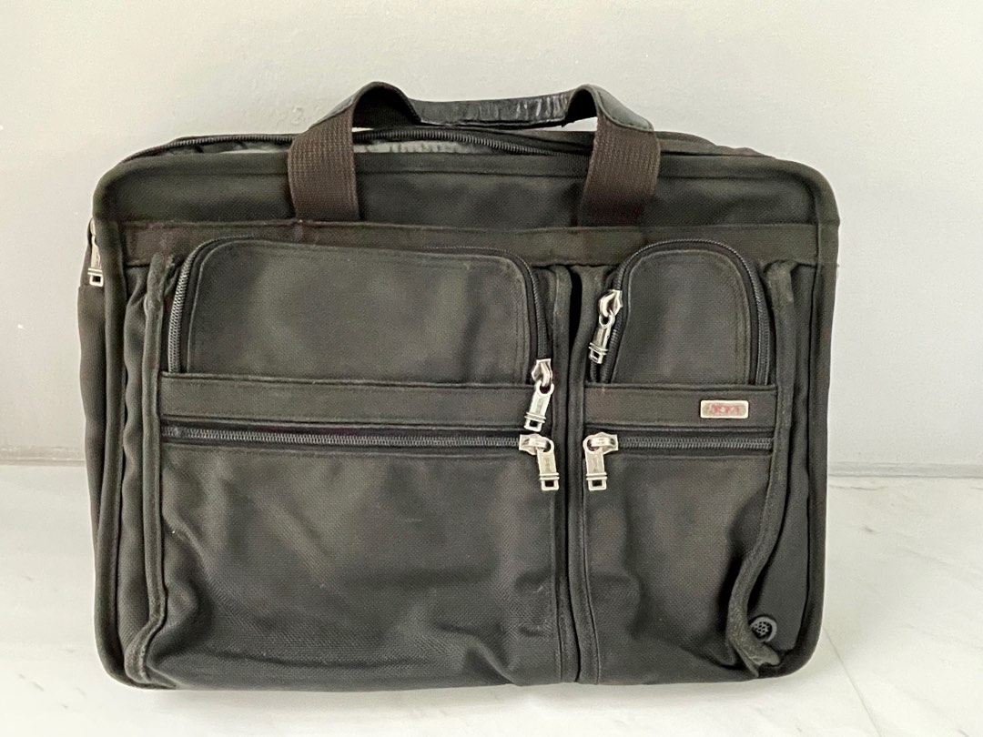 TUMI Alpha Black (genuine) briefcase. 13X11 inches, Men's Fashion, Bags