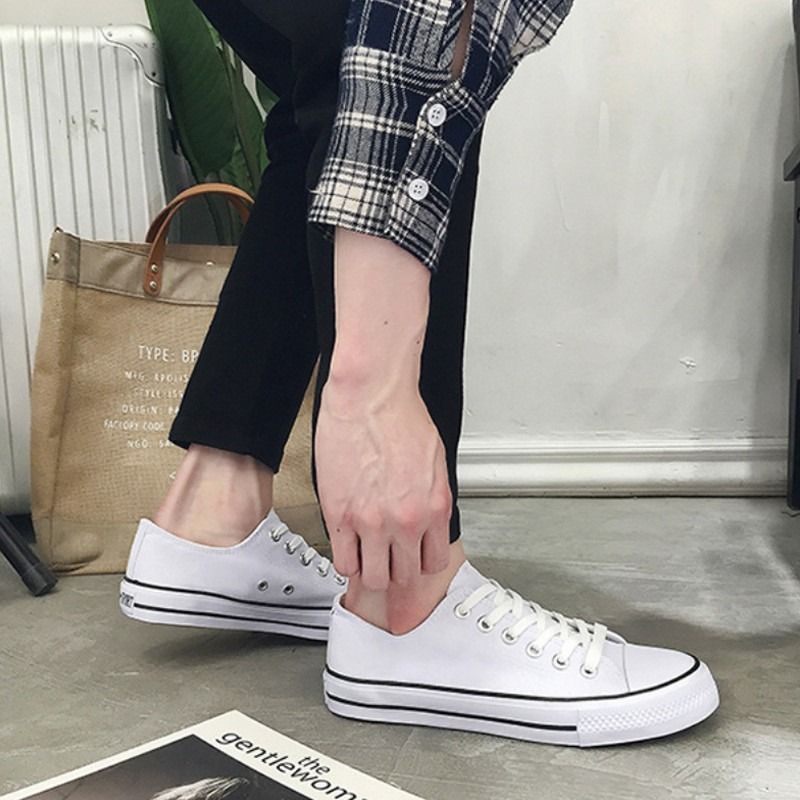 White canvas discount sneakers men