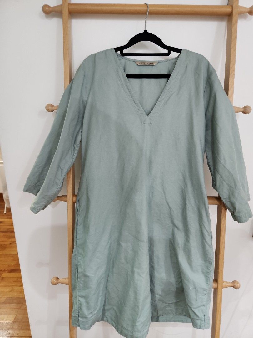 Round Neck Linen Dress VAS0131