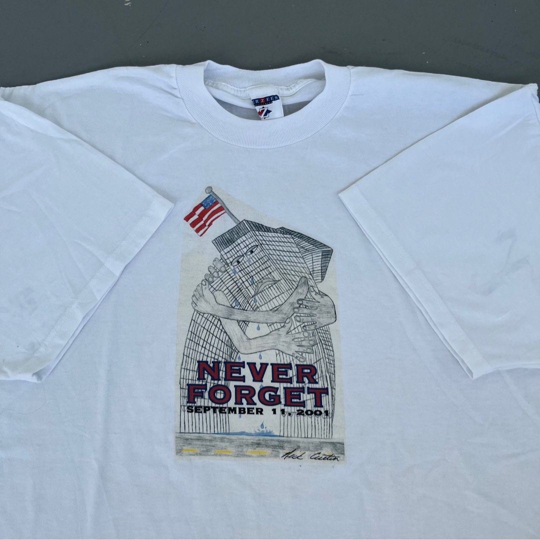Vintage 9-11 Never Forget Memorial Tee Shirt, Men's Fashion, Tops ...