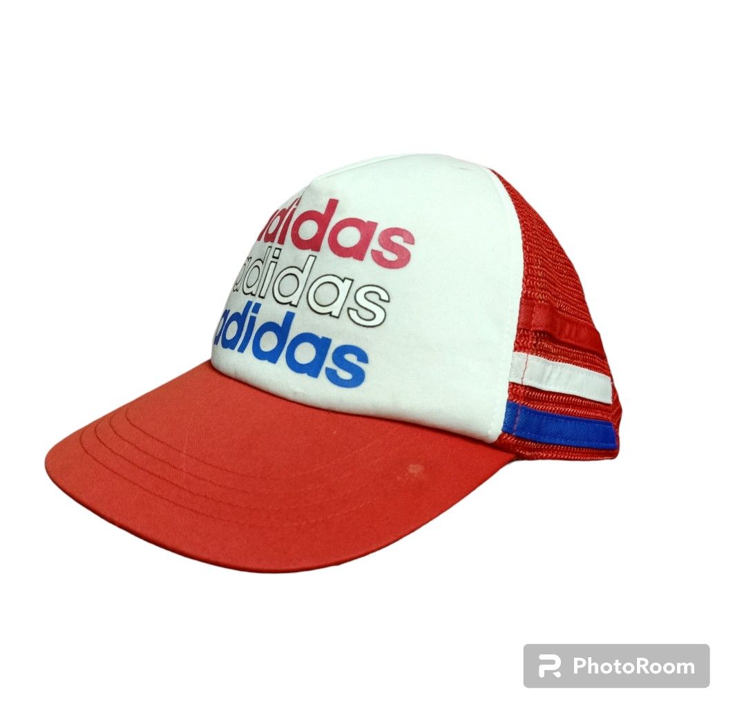 Vintage Adidas 3 Lines Stripes 3 Spell Out Trucker Cap