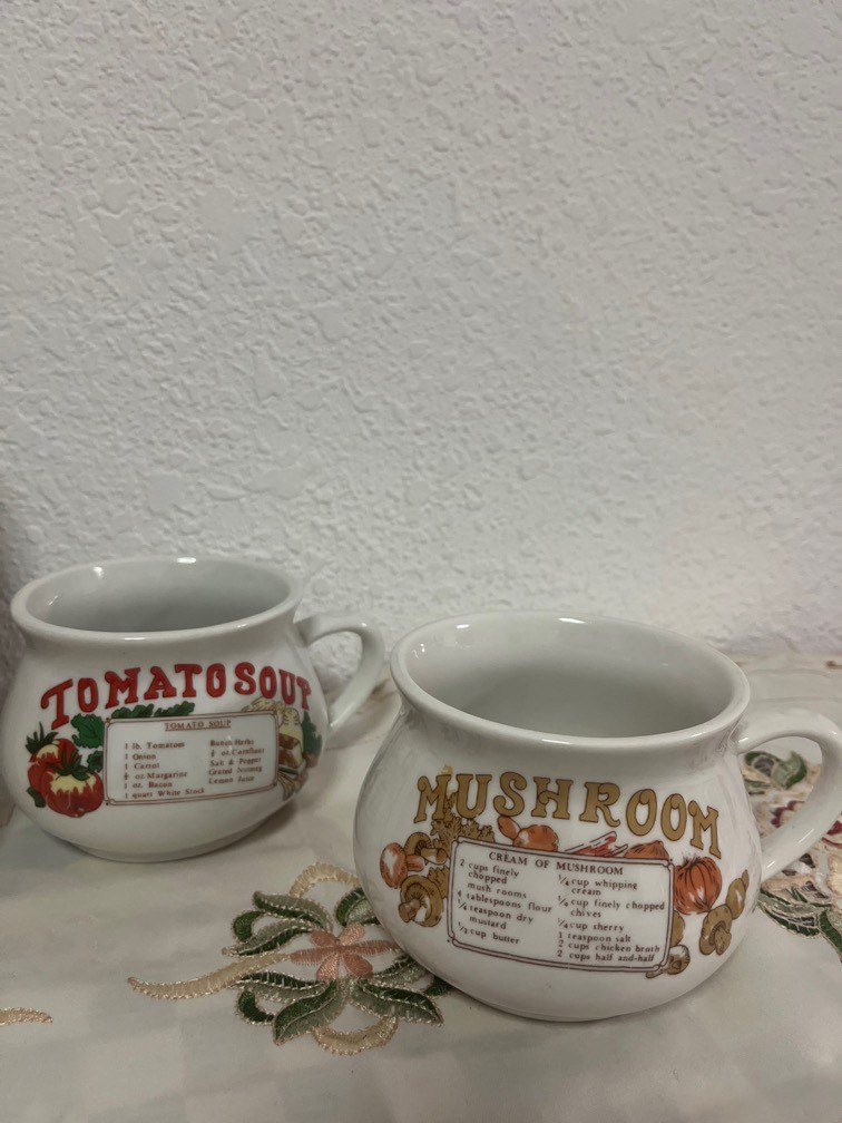 Vintage Soup Bowl Cups, Furniture & Home Living, Kitchenware