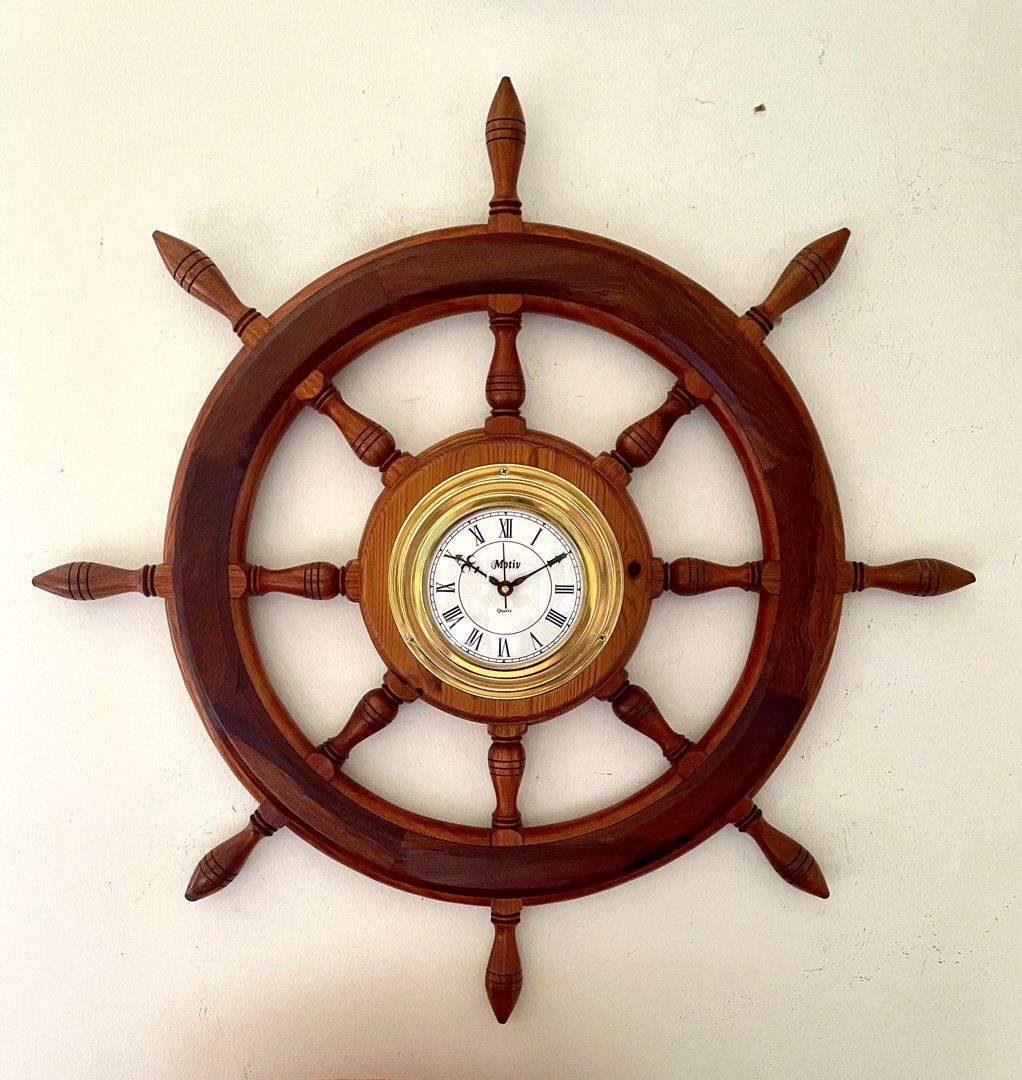 CK464 - Ship's Wheel Miniature Clock – Frankenmuth Clock & German