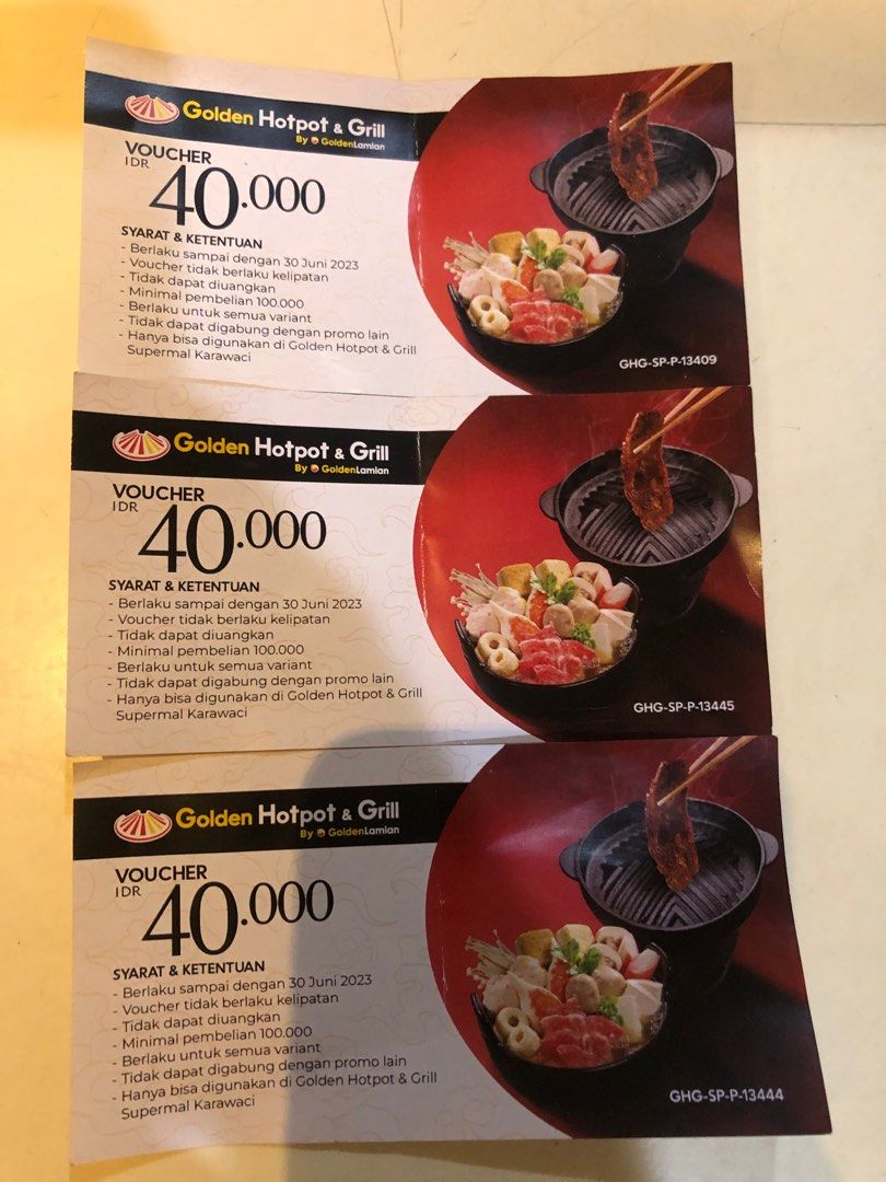 Voucher makan di Golden Hotpot & Grill on Carousell