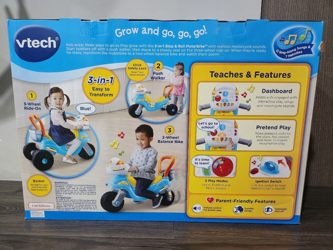 vtech step and roll motorbike
