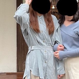 日牌wcloset  圓領襯衫 袖子可拆附腰帶