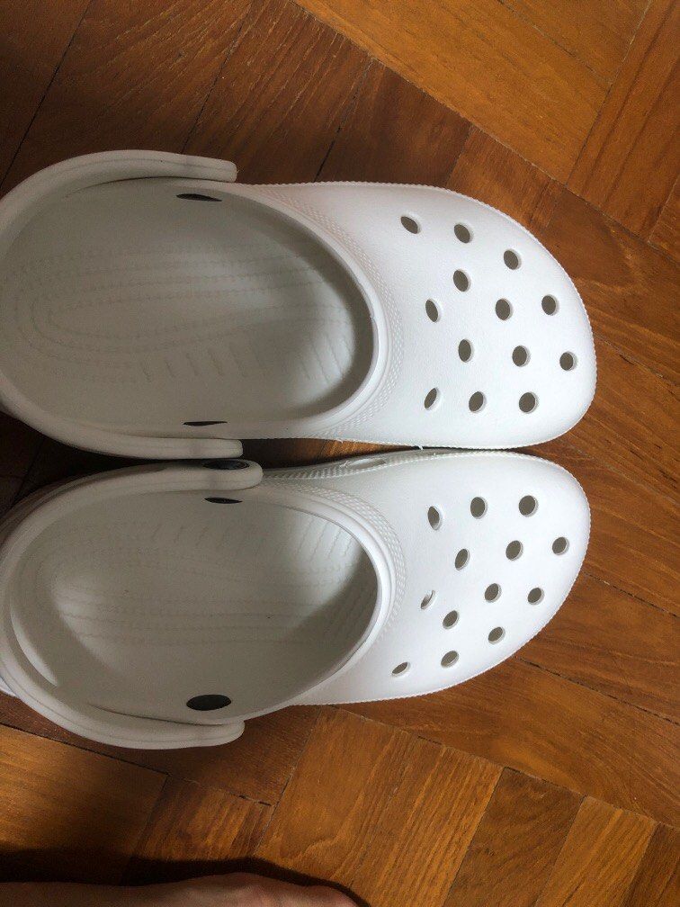 White Crocs, Men's Fashion, Footwear, Flipflops and Slides on Carousell