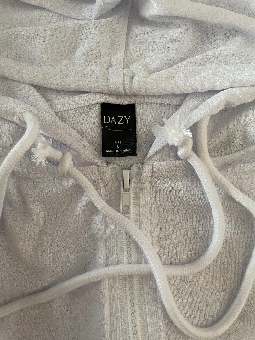 White cheap drawstring hoodie