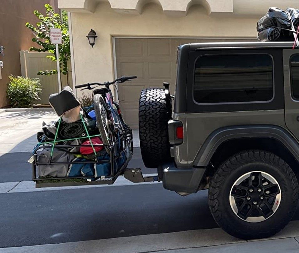 Wildroad Hitch Mount Cargo Carrier 60" x 24" x 14.4" Folding Cargo Rack