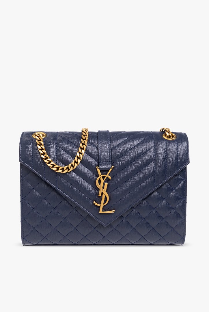 YSL ENVELOPE CHAIN WALLET IN MIX MATELASSÉ GRAIN DE POUDRE EMBOSSED  LEATHER, Luxury, Bags & Wallets on Carousell