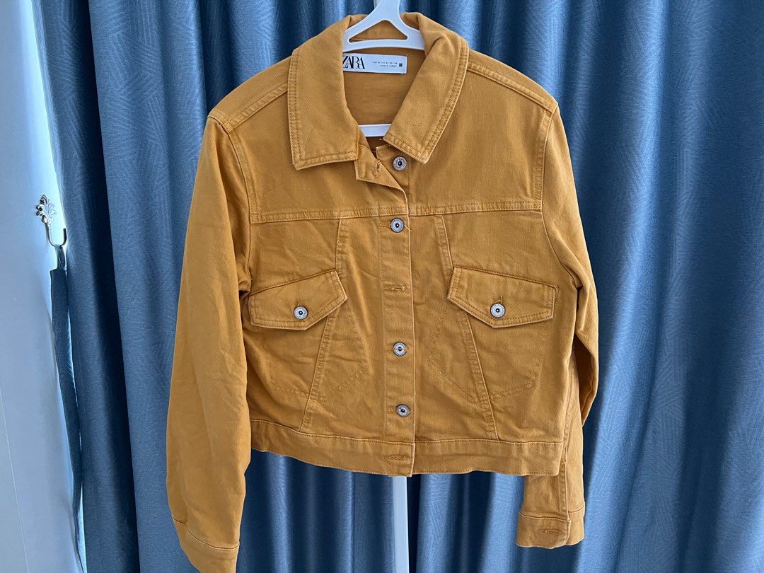 ZARA Mustard Denim Jacket, Women's Fashion, Coats, Jackets and