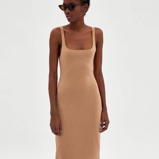 Zara Nude Bodycon Midi Dress On Carousell zara-nude-bodycon-midi-dress-on-carousell