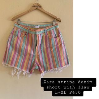 Zara stripes denim shorts