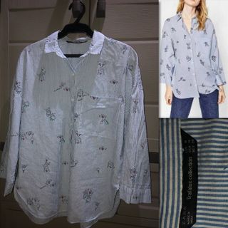 Zara TRF Striped  Button-Down Top