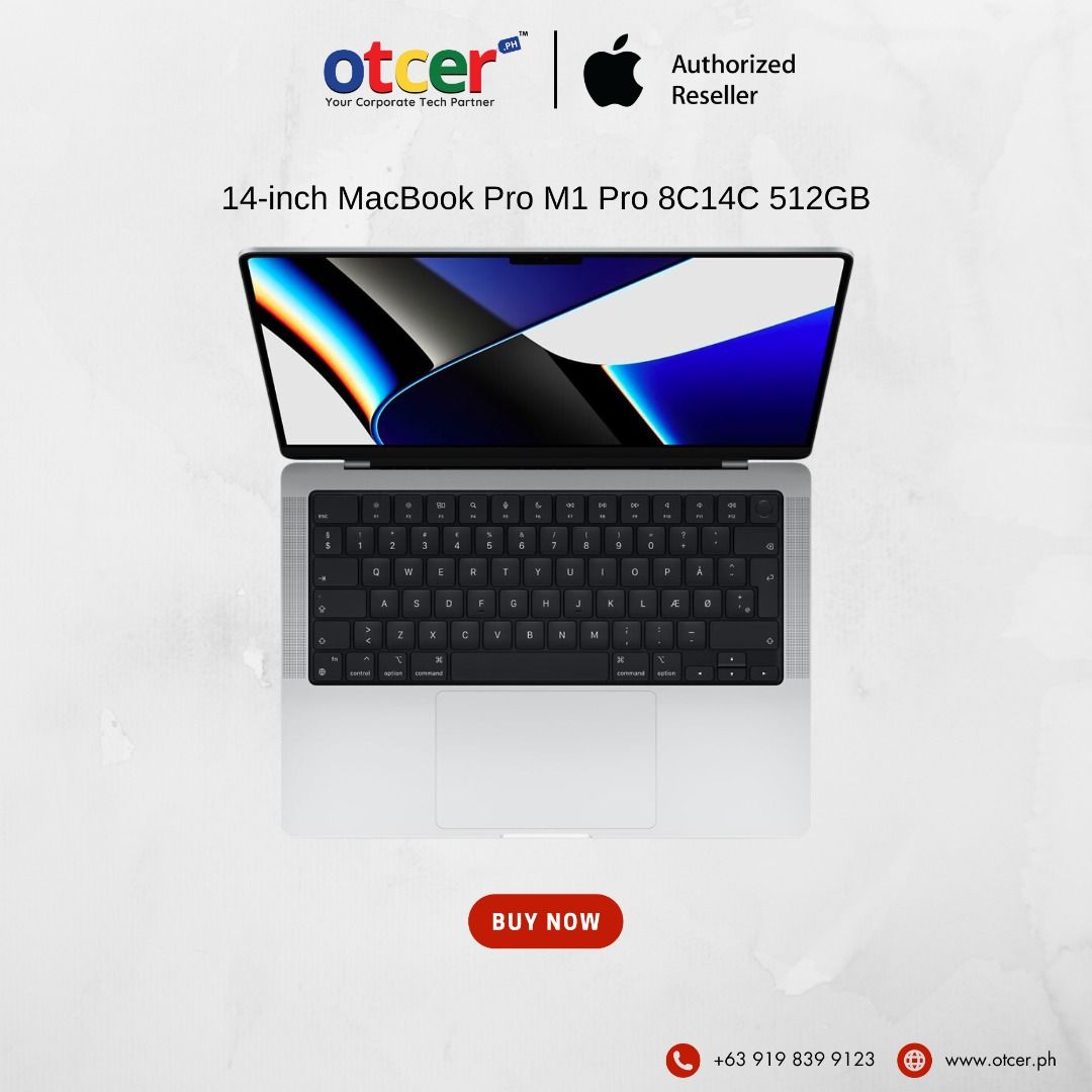 14‑inch MacBook Pro M1 Pro 8C14C 512GB (Category: Laptops & Notebooks) located in Pasig City. Submitted by otcer.philippines (Listing ID 1234607647, Image 1). Description: Step into innovation. The 14-inch MacBook Pro M1 Pro 8C14C 512GB. Ignite your imagination for Php 126,990.00 at www.otcer.ph. For inquiries, call us at +63 919 839 9123. #ExperienceInnovation #IgniteImagination #OtcerPH.