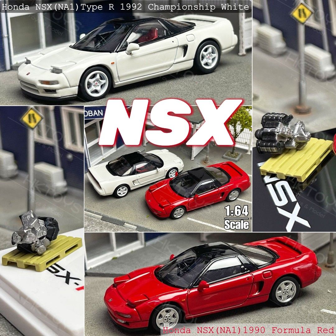 現貨] 1：64 車模1990&1992 HONDA NSX NA1 引擎展示版經典跑車汽車模型