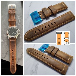 24mm 錶帶  意大利啡色 panerai 沛納海 牛皮錶帶 1/1沛型  適用 : Panerai 錶帶64207449691906110