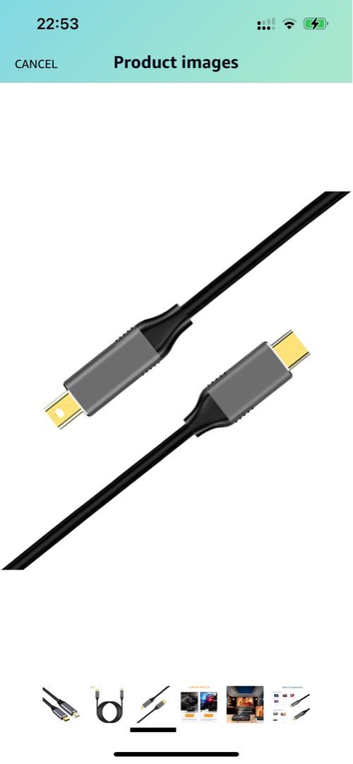 6ft USB-C to Mini Displayport Cable 4K 60hz Mirroring Mode & Extend Mode Mini DP Video Convert Cable Compatible with MacBook etc USB C Devices Connect to iMac LED Cinema Display etc Mini DP Monitors (Category: Computer Parts & Accessories) located in Markham. Submitted by man.mh (Listing ID 1234461504, Image 3). Description: Pickup in Markham, Steeles & Birchmount Its USB C to Mini Displayport Cable, Not support Bi-direction. Gold-plated connecto