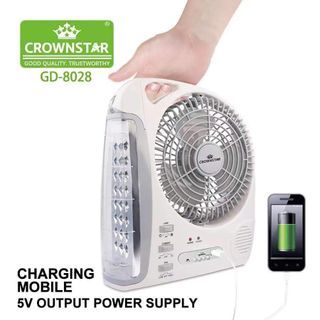6in1 Rechargeable Fan With LED Lamp
