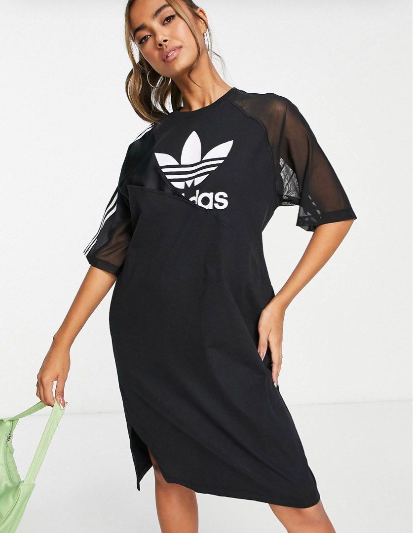 Adidas originals mesh dress with hotsell trefoil logo