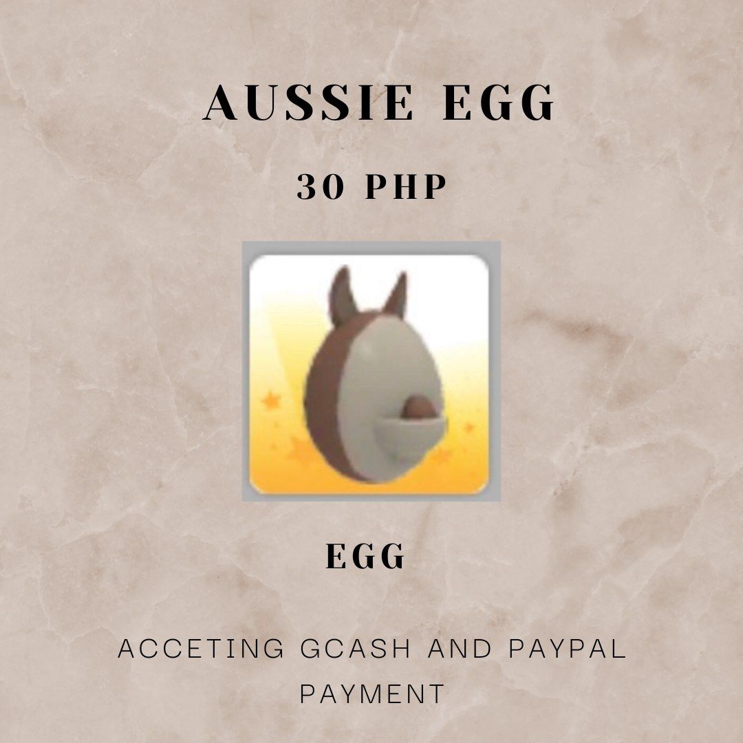 Adopt Me Pets Aussie Egg, Video Gaming, Gaming Accessories, InGame